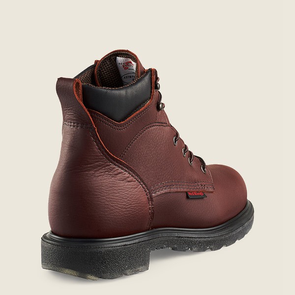 Red Wing Mens Supersole® 2.0 - 6-inch Waterproof Soft Toe - Work Boots Burgundy - 5428AVMTK